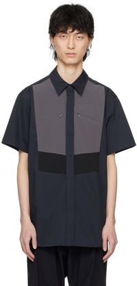 FUMITO GANRYU Gray Kinetic Bosom Shirt