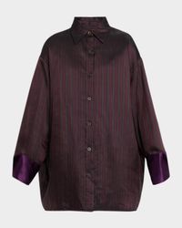 Cartan Striped Twill Oversized Button-Down Shirt