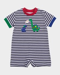Boy's Dog and Dino Knit Shortalls, Size 3M-24M