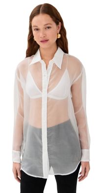 SPRWMN Oversized Silk Shirt White L