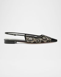 Olivia Leopard Lace and Leather Ballerina Flats