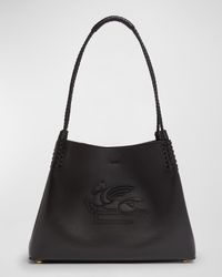Libra Logo Leather Shoulder Bag