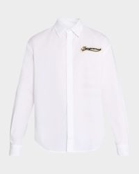 Men's Simon Logo Patch Cotton Sport Shirt