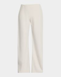 Gala Silk-Linen Straight-Leg Pants