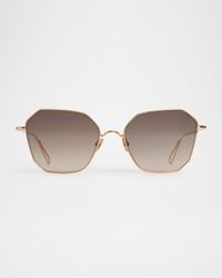 Marceline Metal & Nylon Square Sunglasses