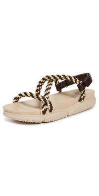 Loeffler Randall Ozzy Sport Sandals Cream/Brown/Butter 10