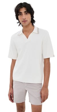 rag & bone Rib Johnny Polo In Zuma Toweling Ivory XXL