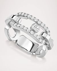 MOVE LINK 18K WHITE GOLD DIAMOND RING