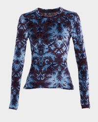 Panne Velvet Long-Sleeve Top