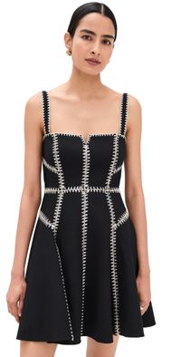 Cinq à Sept Jelena Dress Black/Gardenia 8