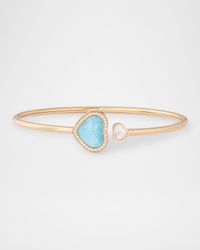 Happy Hearts 18K Rose Gold Turquoise Mother-of-Pearl Bracelet