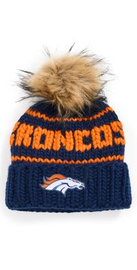 Lele Sadoughi Broncos Beanie Navy One Size