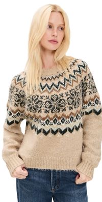 Z Supply Kenaby Fair Isle Sweater Oatmeal Heather XS
