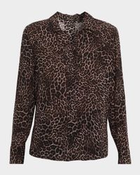 Gavin Leopard-Print Viscose Blouse