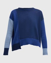 Patchwork Cashmere Crewneck Sweater