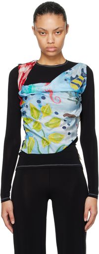 Marine Serre Multicolor Scarves Long Sleeve Blouse