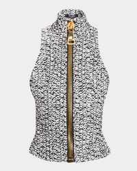 Zipped Tweed Vest
