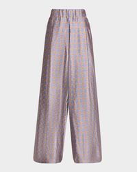 Pila Check Wide-Leg Pants