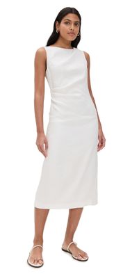 Theory Shoulder Drape Dress Ivory 12
