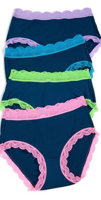 Stripe & Stare High Rise Knickers 4 Pack Midnight Neon S