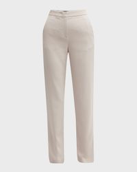 Viscose Cady Straight-Leg Trousers