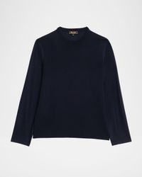 Men's Breia Cashmere and Wool Raw-Edge Crewneck Sweater