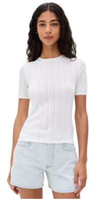 ANINE BING Pia Tee Off White S