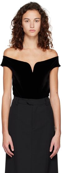 Nanushka Black Gesa Bodysuit
