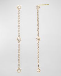 Triple Bezel Diamond Drop Earrings