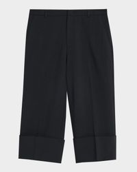Mid-Rise Cuffed Crop Pants