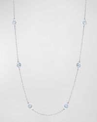 18K Gold Diamond by the Yard Chain Necklace with 1.5" Spacing Between Bezels, 16"L, 1.80tcw