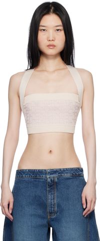 Balmain Beige PB Labyrinth Monogram Tank Top