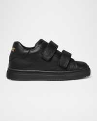 Boy's Calf Leather Logo-Print Sneakers, Toddlers/Kids
