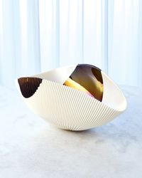 Small Folded Bowl, Beige/Brown
