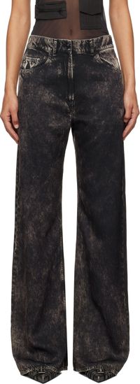Acne Studios Black Printed Trousers