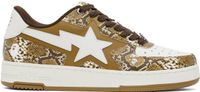 BAPE Baskets brun clair et blanc à étoiles emblématiques exclusives à SSENSE - Lunar New Year
