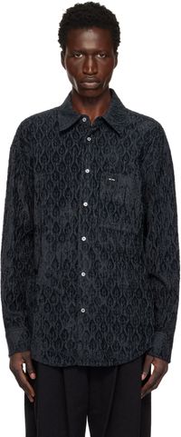 WOOYOUNGMI Navy Peacock Pattern Shirt