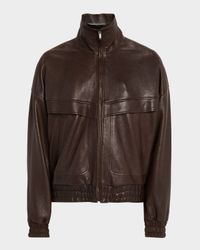Men's Leather Blouson Jacket