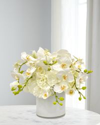 Orchid Hydrangeas in Cylinder Vase