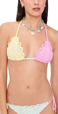 PQ Swim Lace Tri Top Sweet Pea S