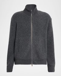 Men's Wool Fleece Full-Zip Bomber Jacket