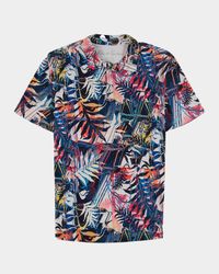 Men's Palm Dreams Multicolor Stretch Knit Polo Shirt