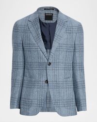 Men's Maxi-Plaid Woven Patch-Pocket Sport Coat