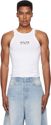VETEMENTS White Oval Logo Tank Top