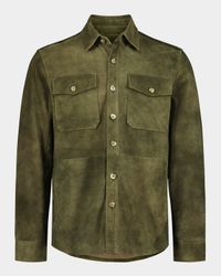 Men's Manzo Suede Flap-Pocket Field Jacket