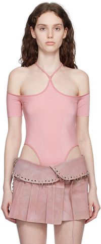 KNWLS Pink CHK Bodysuit