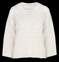 Maison Hotel - Blouse ample brodée en coton - Taille L - Blanc
