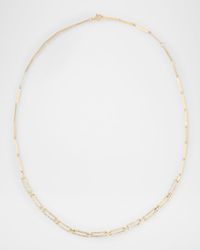 14K Yellow Gold Skinny Tag Link Moveable Necklace with Diamonds