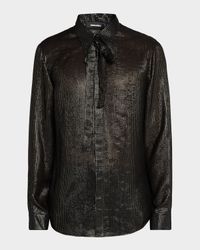 Men's Sparkling Tie-Neck Shirt