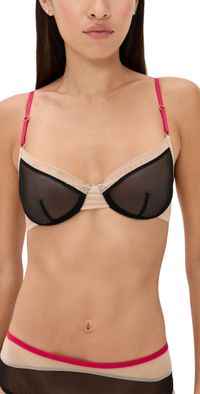 Only Hearts Whisper Two Tone Underwire Bra Black/Buff M